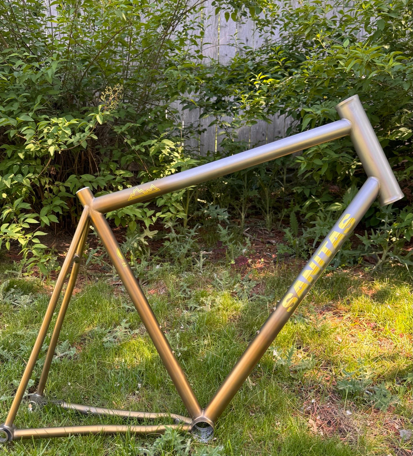 Sanitas titanium frame anodized in a copper fade